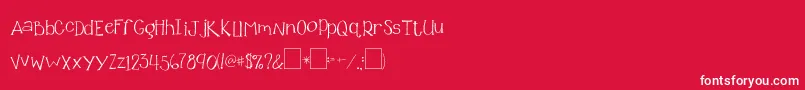フォント2peasGlitterGirl – 赤い背景に白い文字