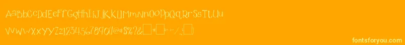 2peasGlitterGirl Font – Yellow Fonts on Orange Background