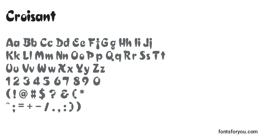 A fonte Croisant – alfabeto, números, caracteres especiais