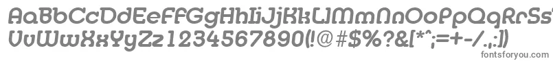 DesireebeckermediumItalic-fontti – harmaat kirjasimet valkoisella taustalla
