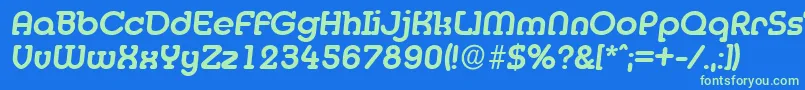 Czcionka DesireebeckermediumItalic – zielone czcionki na niebieskim tle