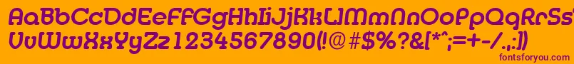 DesireebeckermediumItalic-Schriftart – Violette Schriften auf orangefarbenem Hintergrund