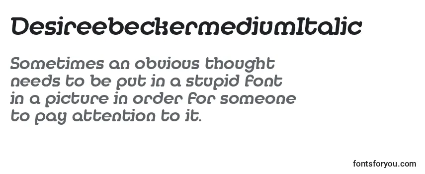 DesireebeckermediumItalic Font