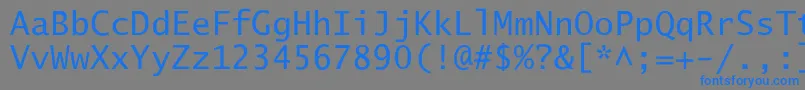 フォントLucidaSansTyp – 灰色の背景に青い文字