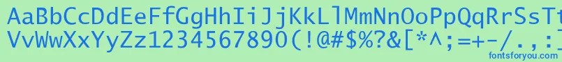 Czcionka LucidaSansTyp – niebieskie czcionki na zielonym tle