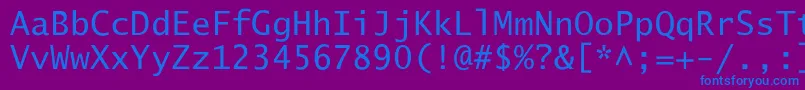 フォントLucidaSansTyp – 紫色の背景に青い文字