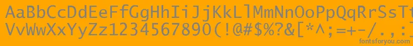 フォントLucidaSansTyp – オレンジの背景に灰色の文字