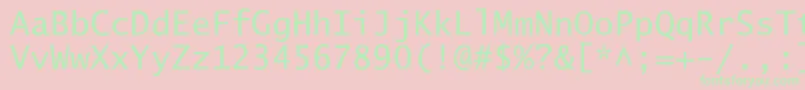 LucidaSansTyp Font – Green Fonts on Pink Background