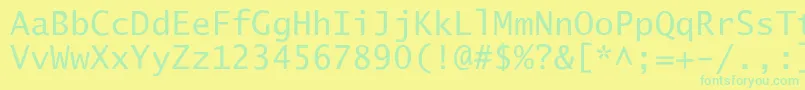 フォントLucidaSansTyp – 黄色い背景に緑の文字