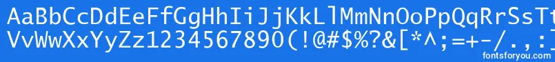 フォントLucidaSansTyp – 青い背景に白い文字