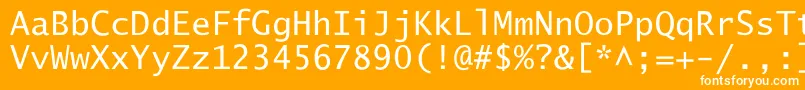 フォントLucidaSansTyp – オレンジの背景に白い文字