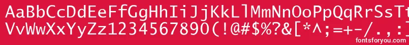 フォントLucidaSansTyp – 赤い背景に白い文字