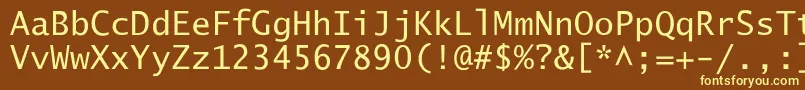 Czcionka LucidaSansTyp – żółte czcionki na brązowym tle