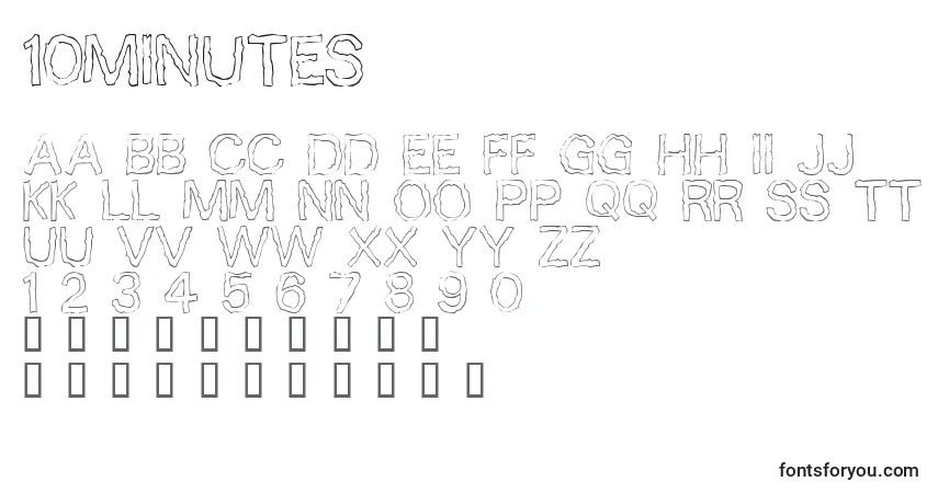 10minutes-fontti – aakkoset, numerot, erikoismerkit
