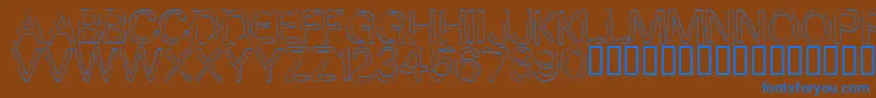 10minutes-Schriftart – Blaue Schriften auf braunem Hintergrund