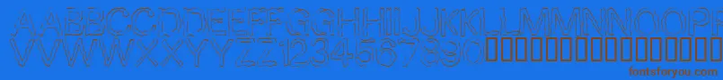 10minutes-Schriftart – Braune Schriften auf blauem Hintergrund