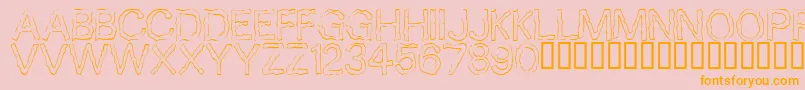 10minutes-Schriftart – Orangefarbene Schriften auf rosa Hintergrund