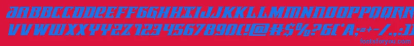 Lifeforcesuperital Font – Blue Fonts on Red Background