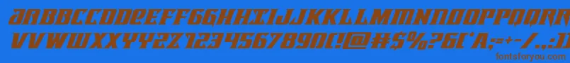 Lifeforcesuperital Font – Brown Fonts on Blue Background