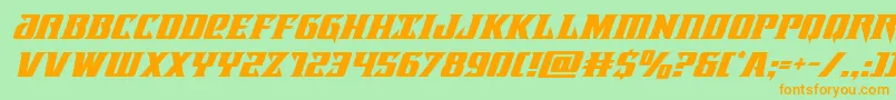 Lifeforcesuperital Font – Orange Fonts on Green Background