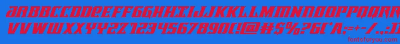 Lifeforcesuperital Font – Red Fonts on Blue Background