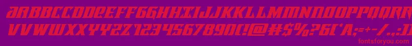 Czcionka Lifeforcesuperital – czerwone czcionki na fioletowym tle