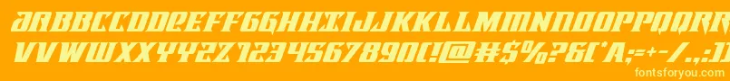 Lifeforcesuperital Font – Yellow Fonts on Orange Background