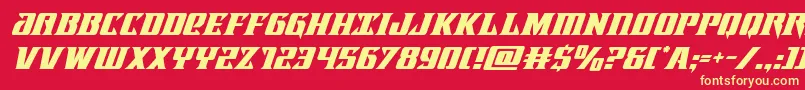 Lifeforcesuperital Font – Yellow Fonts on Red Background