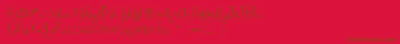 VtksGoodDay Font – Brown Fonts on Red Background