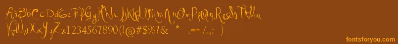 VtksGoodDay Font – Orange Fonts on Brown Background