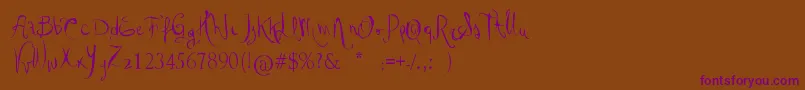 VtksGoodDay Font – Purple Fonts on Brown Background