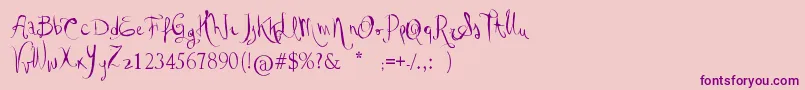 VtksGoodDay Font – Purple Fonts on Pink Background