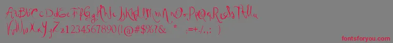 フォントVtksGoodDay – 赤い文字の灰色の背景