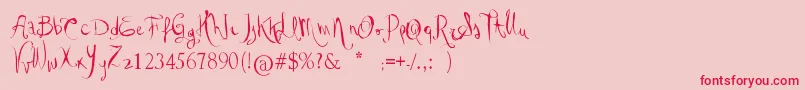 VtksGoodDay Font – Red Fonts on Pink Background