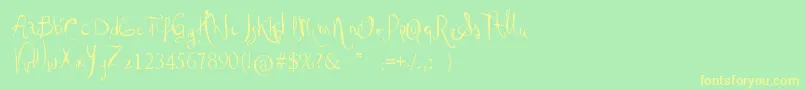 VtksGoodDay Font – Yellow Fonts on Green Background