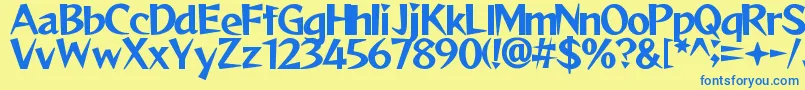 ReggaeByAslam Font – Blue Fonts on Yellow Background