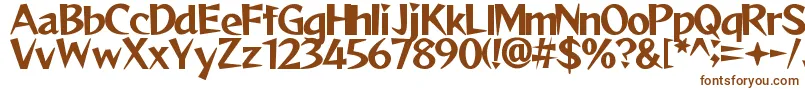 Шрифт ReggaeByAslam – коричневые шрифты на белом фоне