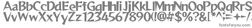ReggaeByAslam-fontti – harmaat kirjasimet valkoisella taustalla