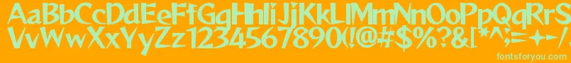 ReggaeByAslam Font – Green Fonts on Orange Background