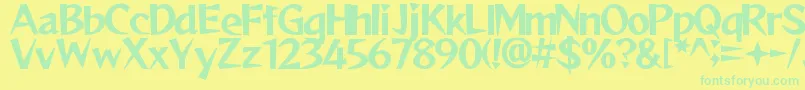 ReggaeByAslam-Schriftart – Grüne Schriften auf gelbem Hintergrund