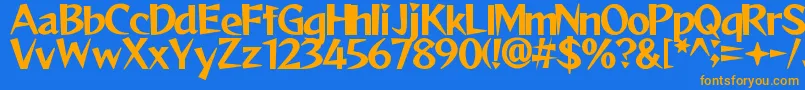 ReggaeByAslam Font – Orange Fonts on Blue Background