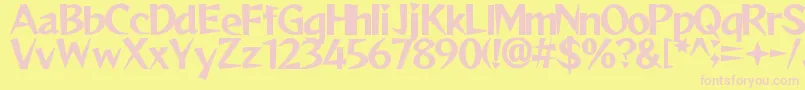 ReggaeByAslam Font – Pink Fonts on Yellow Background