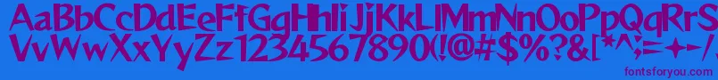 Fonte ReggaeByAslam – fontes roxas em um fundo azul