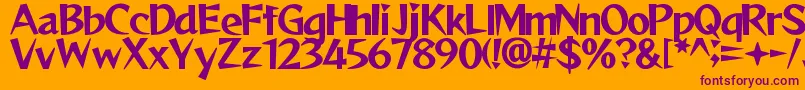 ReggaeByAslam Font – Purple Fonts on Orange Background