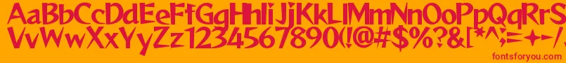 ReggaeByAslam-Schriftart – Rote Schriften auf orangefarbenem Hintergrund