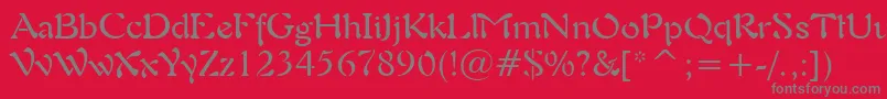 フォントFreeform721Bt – 赤い背景に灰色の文字