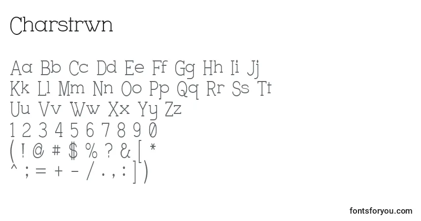 Schriftart Charstrwn – Alphabet, Zahlen, spezielle Symbole