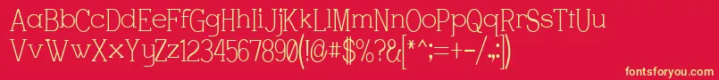 Charstrwn Font – Yellow Fonts on Red Background