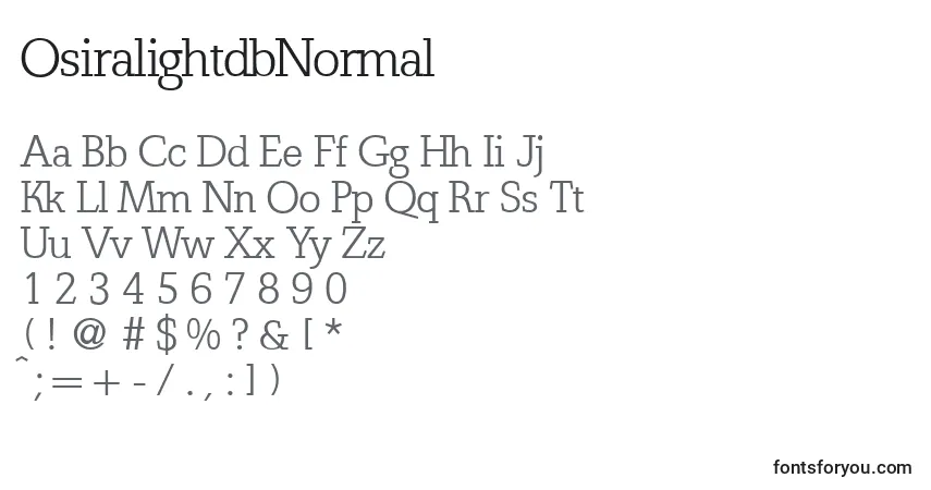 A fonte OsiralightdbNormal – alfabeto, números, caracteres especiais