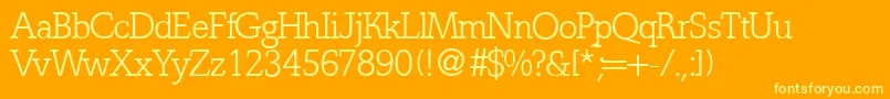 OsiralightdbNormal Font – Yellow Fonts on Orange Background
